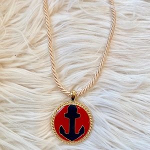 Anchor Pendant Cord Necklace
